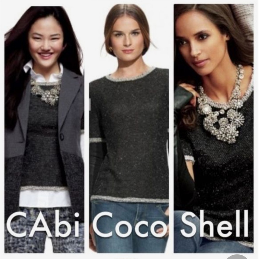 Cabi #542 Coco Shell Boucle Tweed Sweater